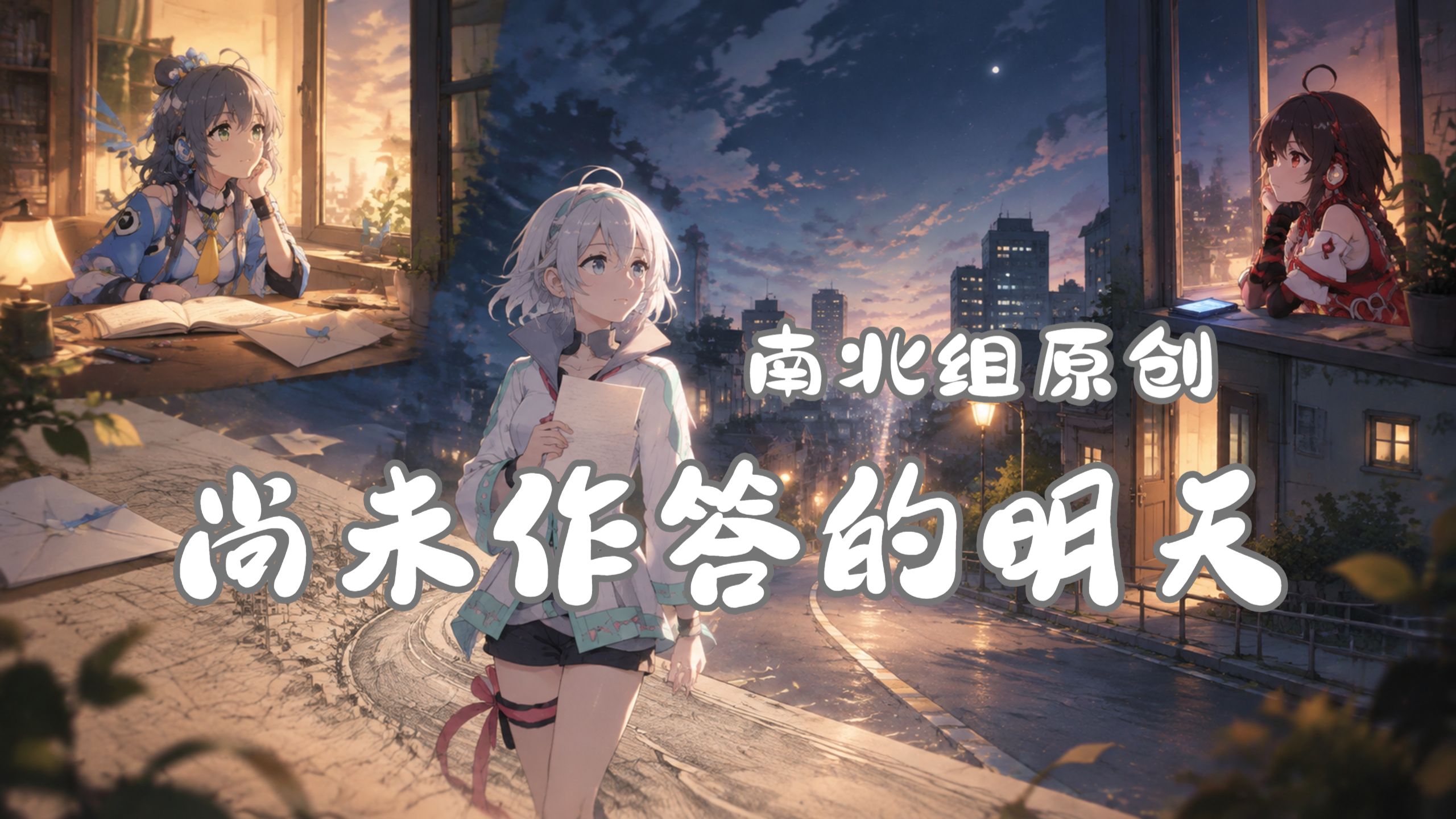 《尚未作答的明天》发布封面：三位虚拟歌手与夜晚延伸向远方的城市道路